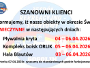 Plan funkcjonowania obiektów ZR-S w okresie świątecznym
