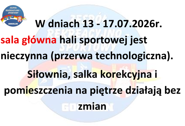 Przerwa technologiczna w hali Blautów