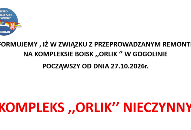 Kompleks boisk Orlik w Gogolinie w remoncie